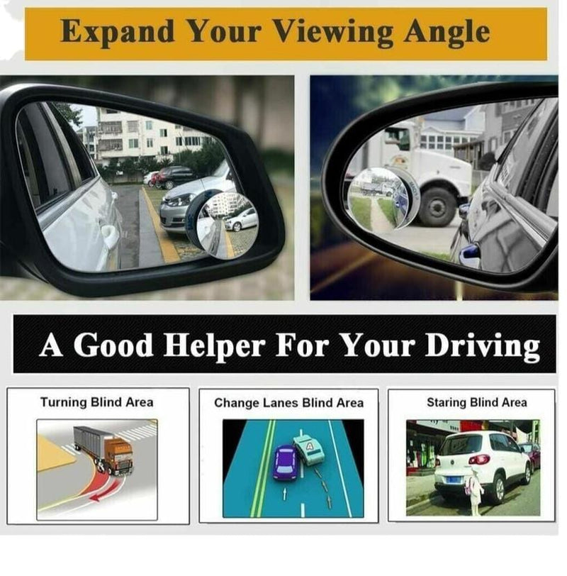 tooltime Blind Spot Mirrors Car Blind Spot Mirrors 2" 360 Wide Angle Convex Mirror 2PK