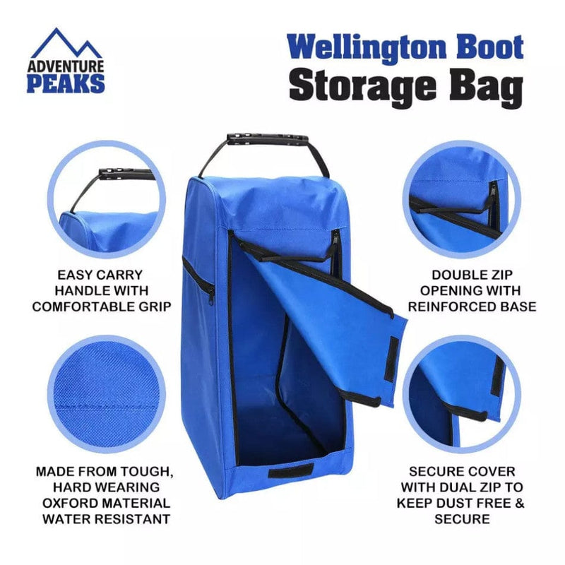 tooltime Boot Bag Boots Wellington Boots Storage Bag Blue With Shoe Brush