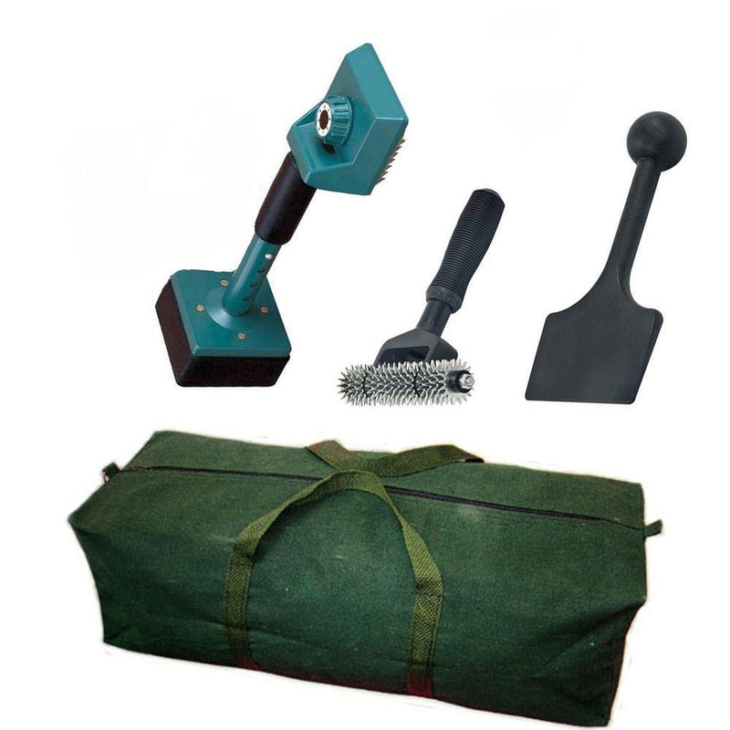 tooltime CARPET FITTING TOOL KIT - GREEN KNEE KICKER SEAM ROLLER STAIR PRESS CANVAS BAG