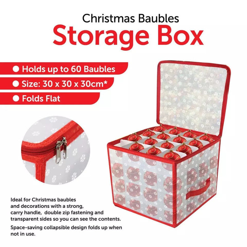 tooltime Christmas Bauble Bag Christmas Storage Organizer Zip Lock Bauble Bag With Handles