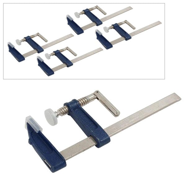 tooltime Clamp PACK OF 4 HEAVY DUTY 6" F-CLAMPS 50 x 150mm QUICK SLIDE WOODWORKING F BAR CLAMPS