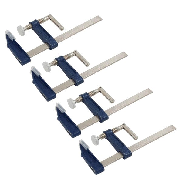 tooltime Clamp PACK OF 4 HEAVY DUTY 6" F-CLAMPS 50 x 150mm QUICK SLIDE WOODWORKING F BAR CLAMPS