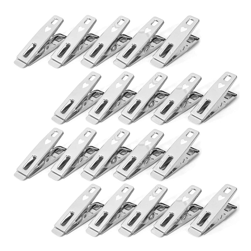 tooltime Clothes Pegs Pack of 20 Spring Loaded Stainless Steel Clothes Pegs