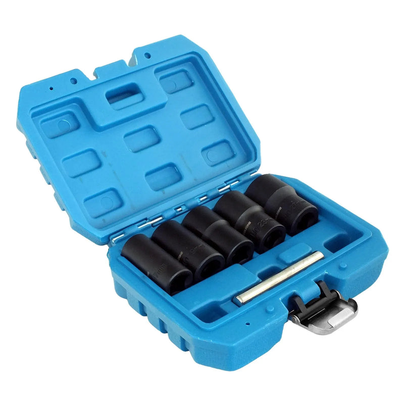 tooltime.co.uk 1/2" Dr. Socket 1/2" Dr. Grip & Twist Socket Set | 6pc Locking Wheel Nut Removers for Damaged Rounded Bolts