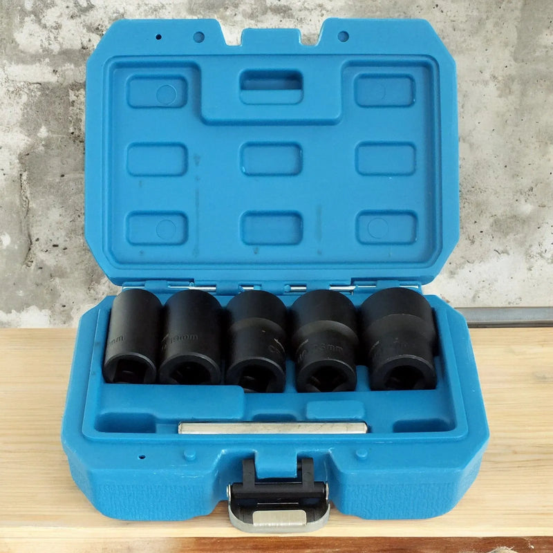 tooltime.co.uk 1/2" Dr. Socket 1/2" Dr. Grip & Twist Socket Set | 6pc Locking Wheel Nut Removers for Damaged Rounded Bolts