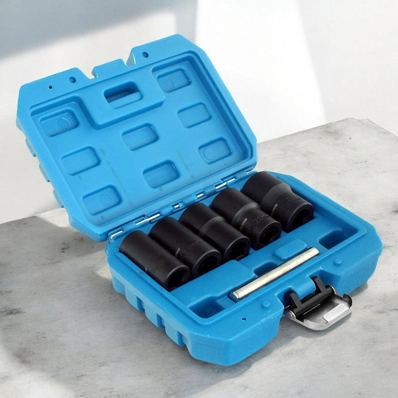 tooltime.co.uk 1/2" Dr. Socket 1/2" Dr. Grip & Twist Socket Set | 6pc Locking Wheel Nut Removers for Damaged Rounded Bolts