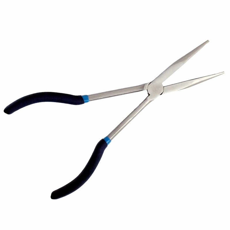 tooltime.co.uk 11" Long Nose Pliers 11" Straight Long Nose Pliers Chrome Vanadium Steel with Soft Grip Handles