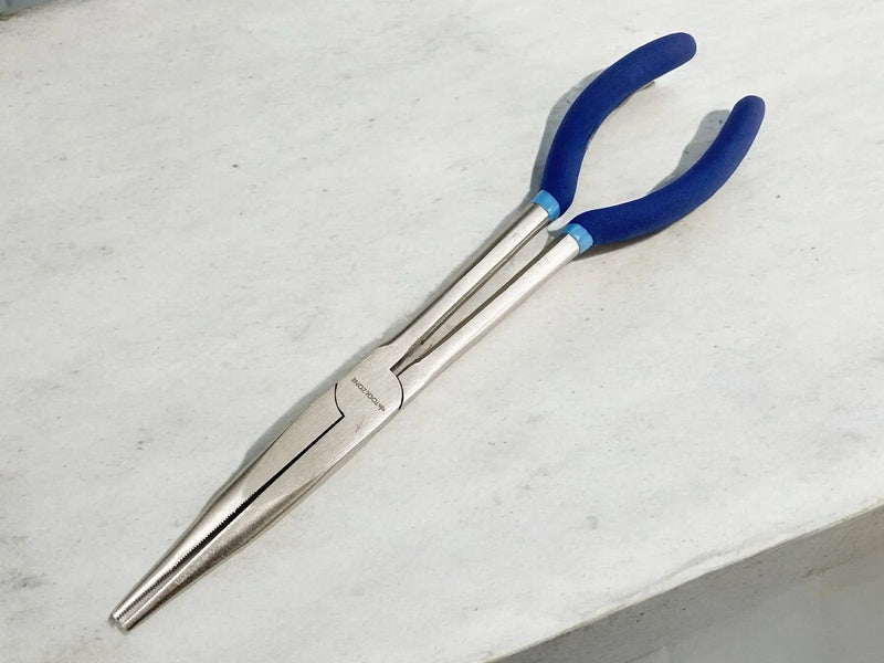 tooltime.co.uk 11" Long Nose Pliers 11" Straight Long Nose Pliers Chrome Vanadium Steel with Soft Grip Handles