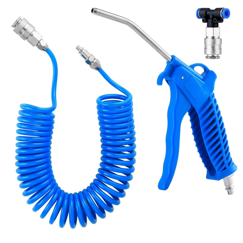 tooltime.co.uk Air Dust Gun Air Duster Blow Gun & 5m Flexi Recoil Hose | Dust Cleaning Blower Nozzle for Lorry and Truck Cabs