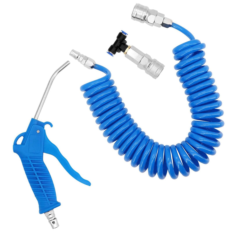 tooltime.co.uk Air Dust Gun Air Duster Blow Gun & 5m Flexi Recoil Hose | Dust Cleaning Blower Nozzle for Lorry and Truck Cabs