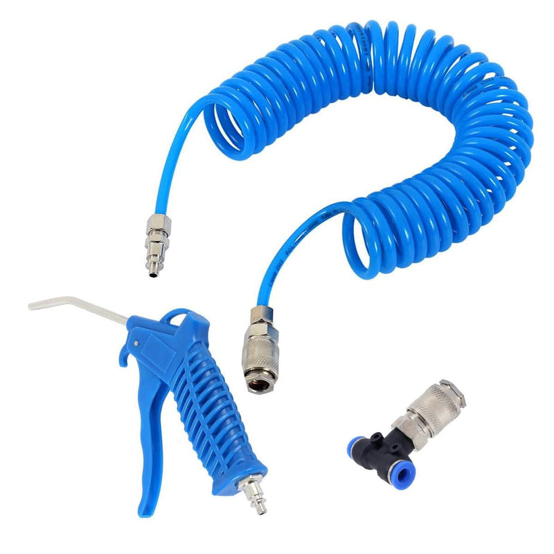 tooltime.co.uk Air Dust Gun Air Duster Blow Gun & 5m Flexi Recoil Hose | Dust Cleaning Blower Nozzle for Lorry and Truck Cabs