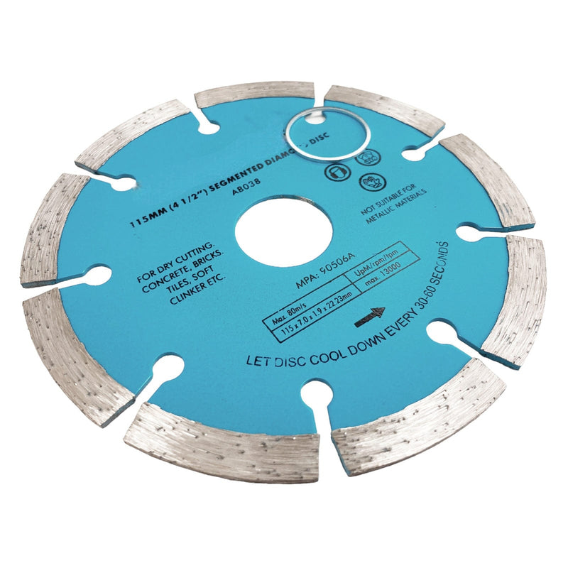 tooltime.co.uk Angle Grinder Diamond Cutting Discs 6 Pack Diamond Cutting Discs 115mm 4.5" Angle Grinder 22.2mm Bore