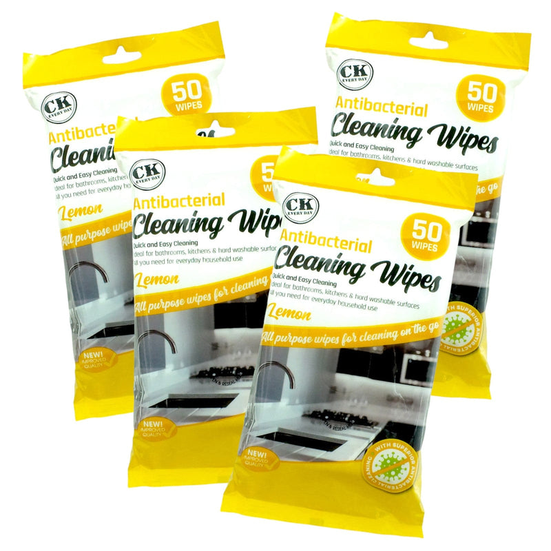 tooltime.co.uk Antibacterial Wipes Pack of 200 Lemon Scented Antibacterial Cleaning Wipes