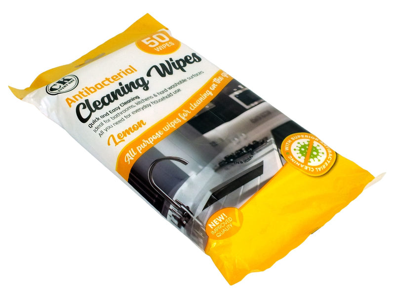 tooltime.co.uk Antibacterial Wipes Pack of 200 Lemon Scented Antibacterial Cleaning Wipes