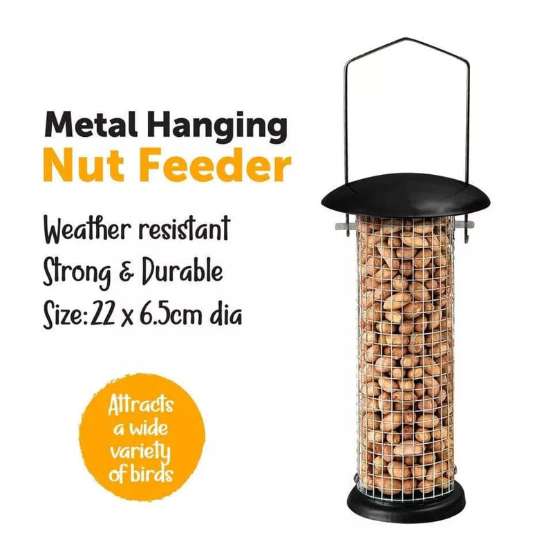 tooltime.co.uk Bird Feeders 2 Piece Hanging Bird Feeders Set for Nuts & Seeds Garden Feeding Station + Free Chart