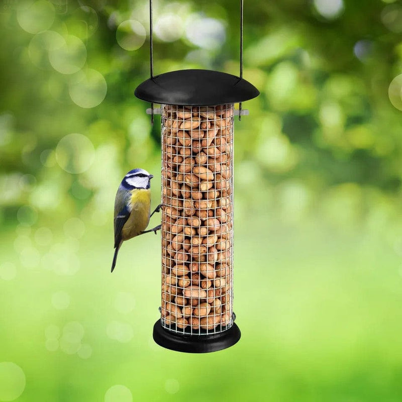 tooltime.co.uk Bird Feeders 2 Piece Hanging Bird Feeders Set for Nuts & Seeds Garden Feeding Station + Free Chart