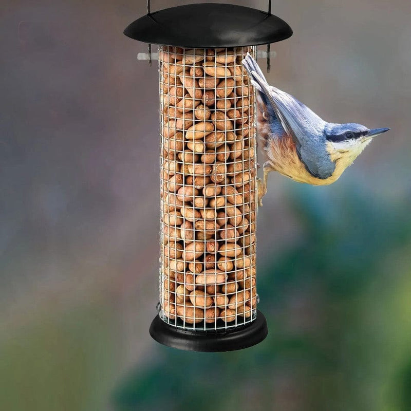 tooltime.co.uk Bird Feeders 2 Piece Hanging Bird Feeders Set for Nuts & Seeds Garden Feeding Station + Free Chart