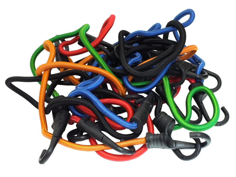 tooltime.co.uk Bungee Cord Set 12pc Bungee Cord Set Heavy Duty Elasticated Straps with Hooks