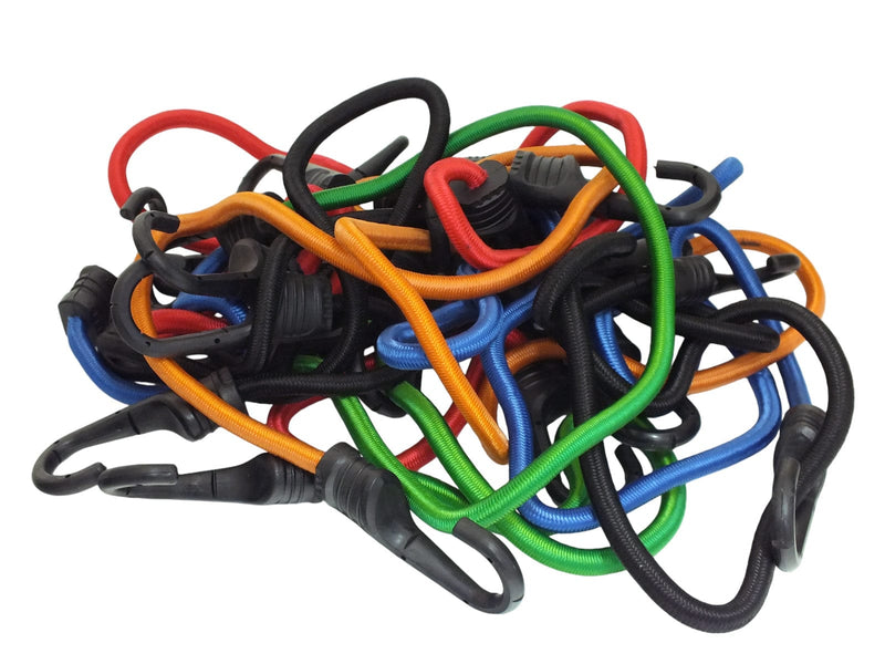 tooltime.co.uk Bungee Cord Set 12pc Bungee Cord Set Heavy Duty Elasticated Straps with Hooks