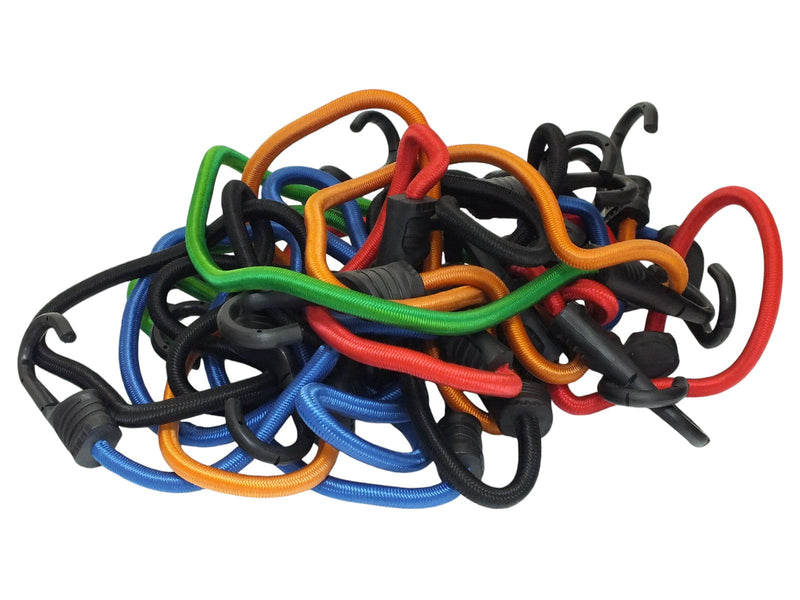 tooltime.co.uk Bungee Cord Set 12pc Bungee Cord Set Heavy Duty Elasticated Straps with Hooks