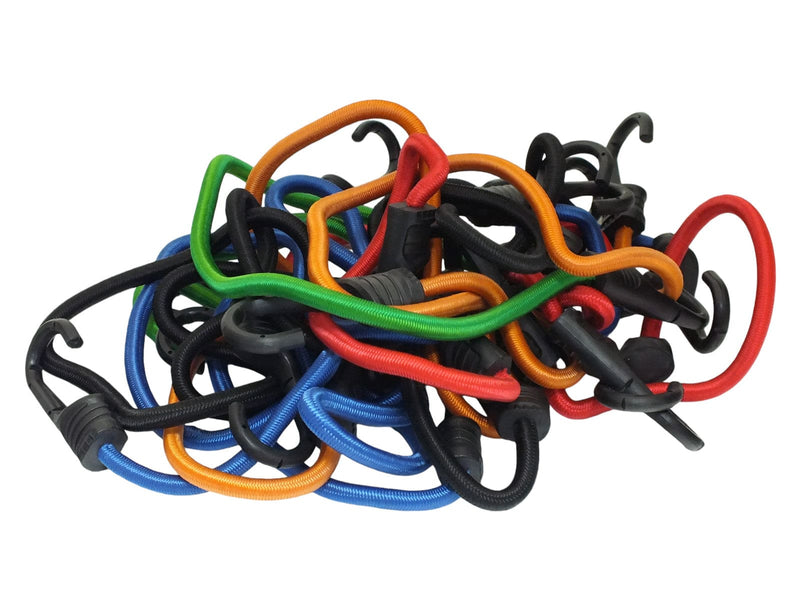 tooltime.co.uk Bungee Cord Set 12pc Bungee Cord Set Heavy Duty Elasticated Straps with Hooks