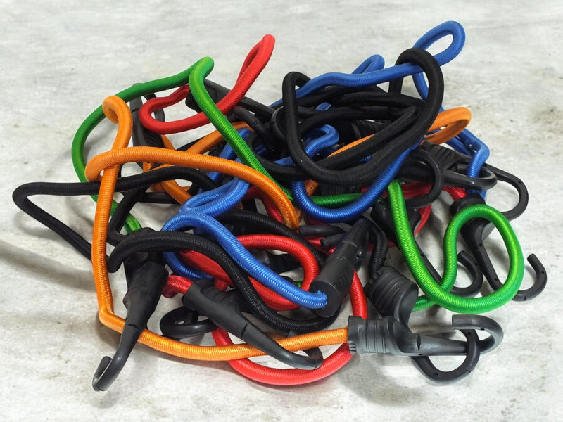 tooltime.co.uk Bungee Cord Set 12pc Bungee Cord Set Heavy Duty Elasticated Straps with Hooks