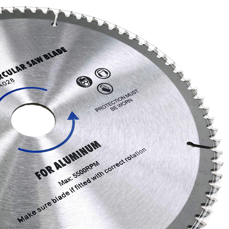 tooltime.co.uk Circular Saw Blade 250mm TCT Circular Saw Blade for Cutting Aluminium | 80T Fine Cut | 30mm Bore with 3 Reduction Rings