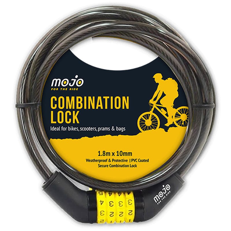 tooltime.co.uk Combination Cable Lock 1.8m Cable Bike Lock with 4 Digit Combination