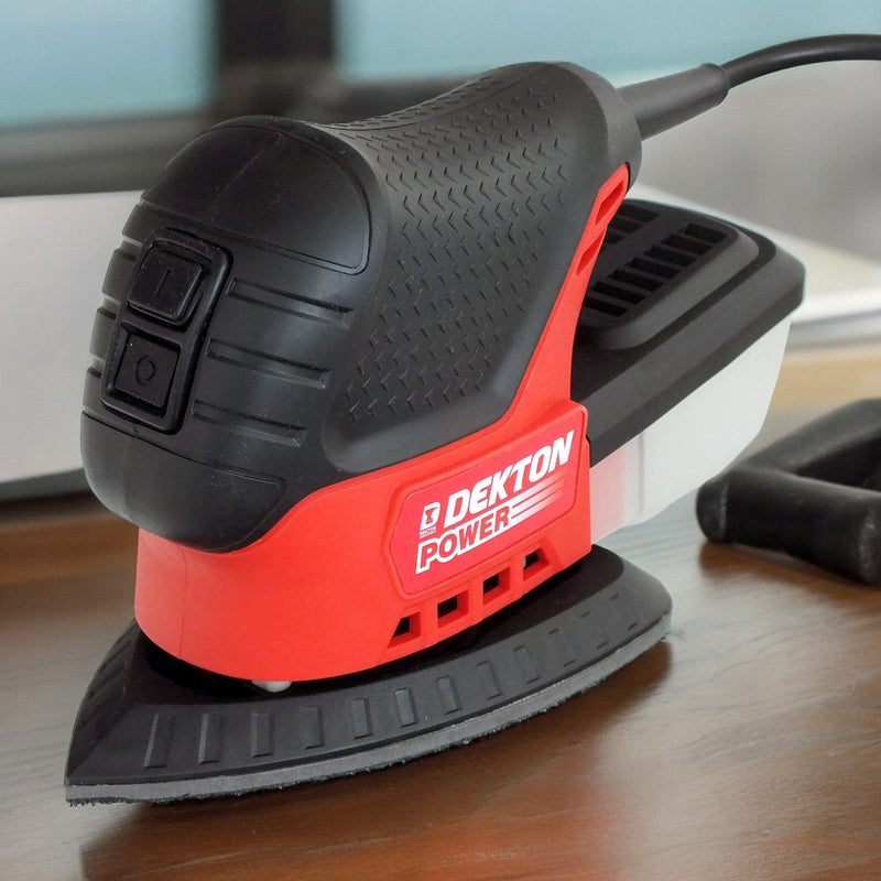 tooltime.co.uk Electric Detail Sander 75W Electric Mini Detail Sander plus 41 Mouse Sanding Sheets and Dust Collection Box