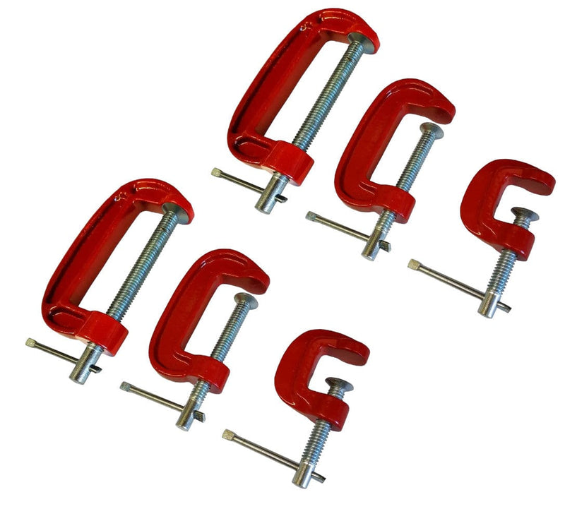 tooltime.co.uk G Clamp Set G Clamp Set 1" 2" 3" - 25mm 50mm 75mm (6 Pack)