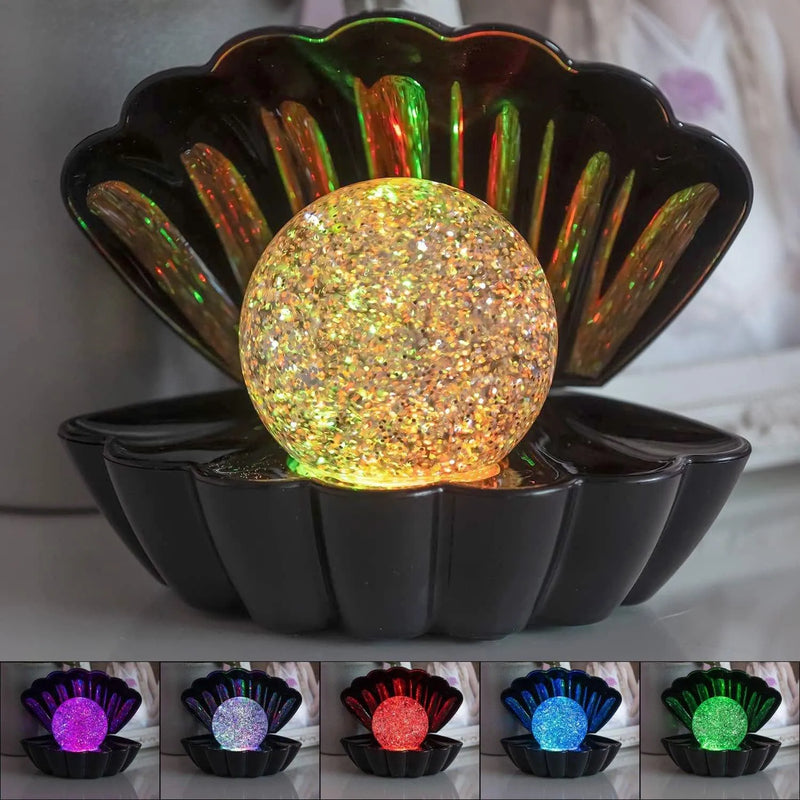 tooltime.co.uk Glitter Ball Lamp Black Sea Shell Colour Changing LED Glitter Ball Lamp