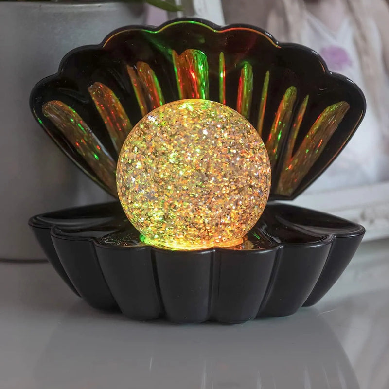 tooltime.co.uk Glitter Ball Lamp Black Sea Shell Colour Changing LED Glitter Ball Lamp