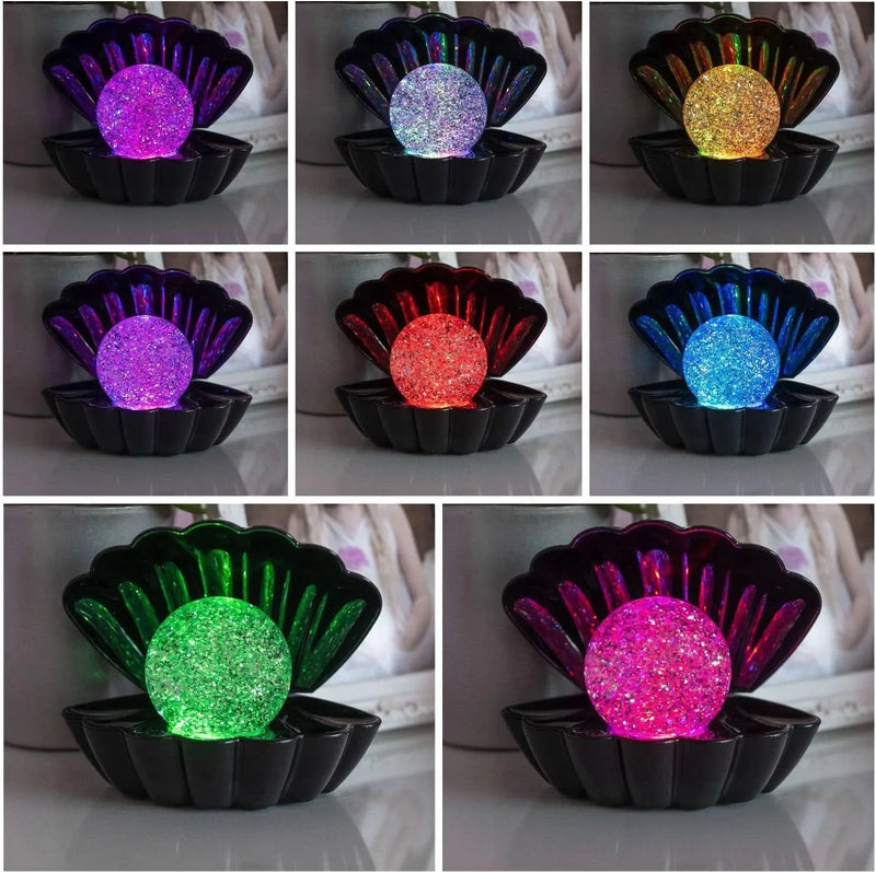 tooltime.co.uk Glitter Ball Lamp Black Sea Shell Colour Changing LED Glitter Ball Lamp