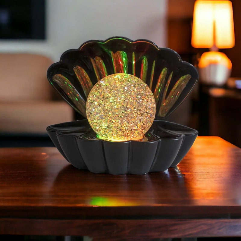 tooltime.co.uk Glitter Ball Lamp Black Sea Shell Colour Changing LED Glitter Ball Lamp