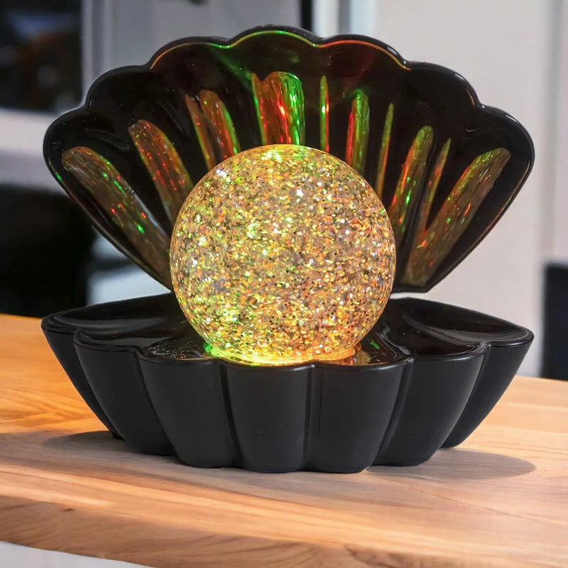 tooltime.co.uk Glitter Ball Lamp Black Sea Shell Colour Changing LED Glitter Ball Lamp