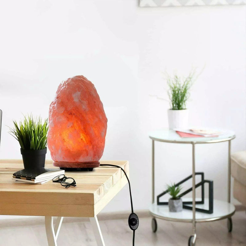 tooltime.co.uk Himalayan Crystal Salt Lamp 100% Natural Pink Himalayan Crystal Rock Salt Table Lamp with Wooden Base