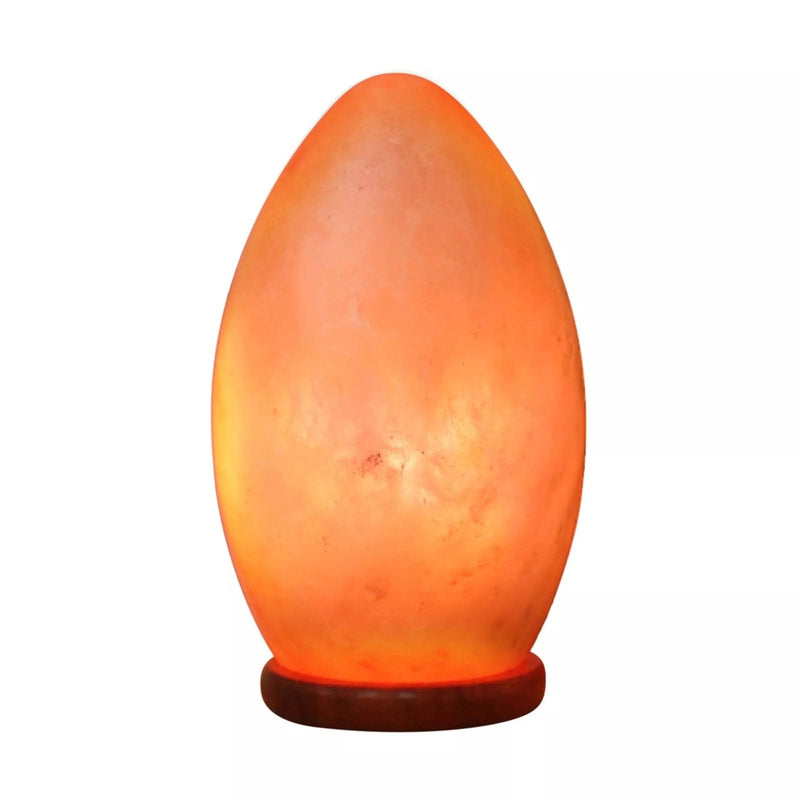 tooltime.co.uk Himalayan Crystal Salt Lamp Rock Salt Table Lamp 100% Natural Himalayan Crystal Egg Shaped Light with Wooden Base