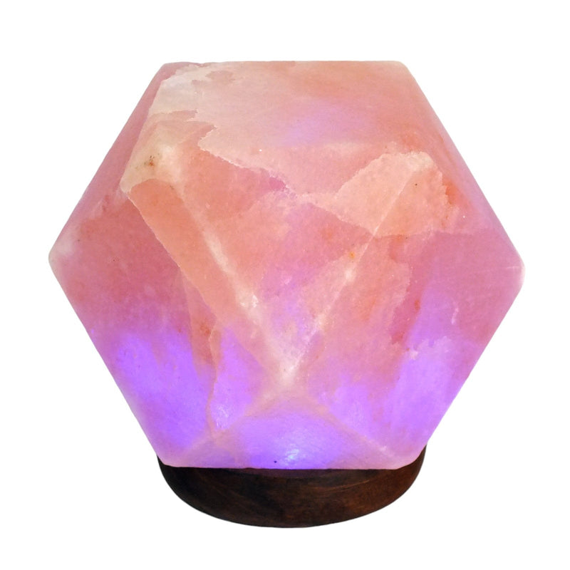 tooltime.co.uk Himalayan Crystal Salt Lamp USB Powered Rock Salt Table Lamp with LED Colour Changing Lights | 100% Natural Himalayan Crystal with Wooden Base