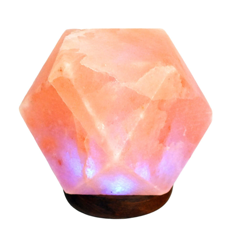 tooltime.co.uk Himalayan Crystal Salt Lamp USB Powered Rock Salt Table Lamp with LED Colour Changing Lights | 100% Natural Himalayan Crystal with Wooden Base