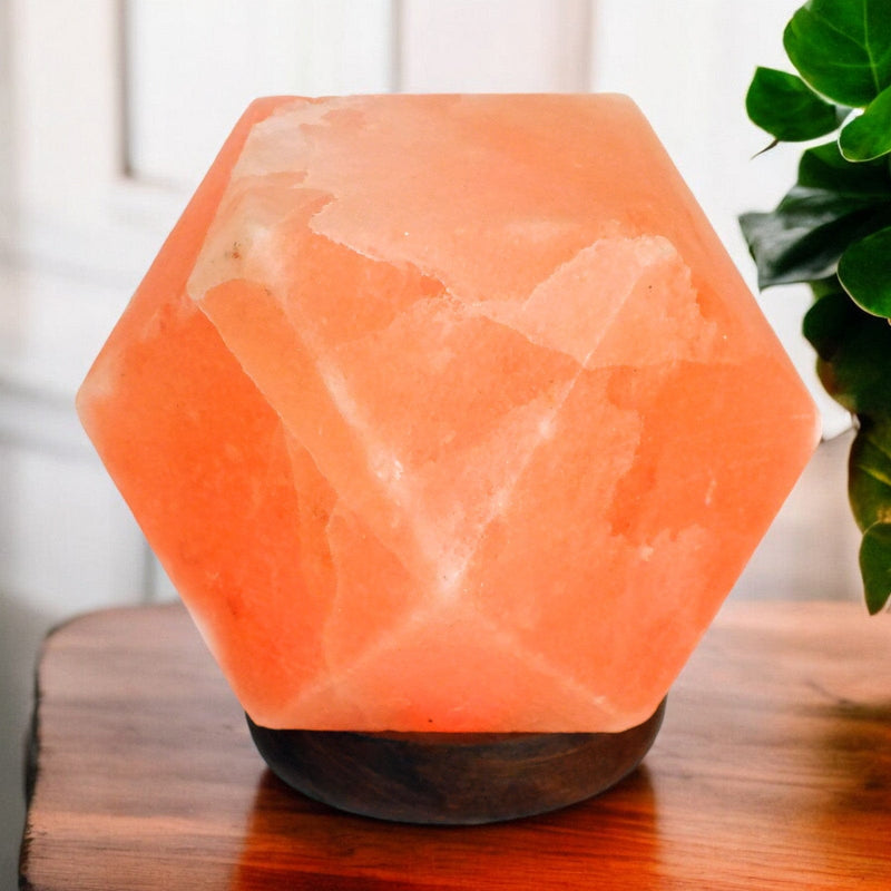 tooltime.co.uk Himalayan Crystal Salt Lamp USB Powered Rock Salt Table Lamp with LED Colour Changing Lights | 100% Natural Himalayan Crystal with Wooden Base