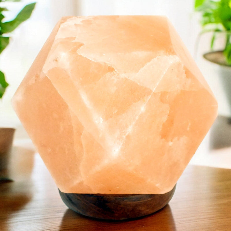 tooltime.co.uk Himalayan Crystal Salt Lamp USB Powered Rock Salt Table Lamp with LED Colour Changing Lights | 100% Natural Himalayan Crystal with Wooden Base