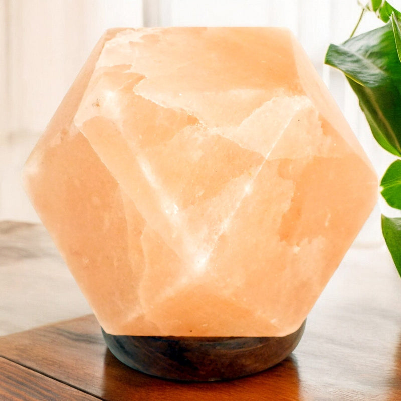 tooltime.co.uk Himalayan Crystal Salt Lamp USB Powered Rock Salt Table Lamp with LED Colour Changing Lights | 100% Natural Himalayan Crystal with Wooden Base