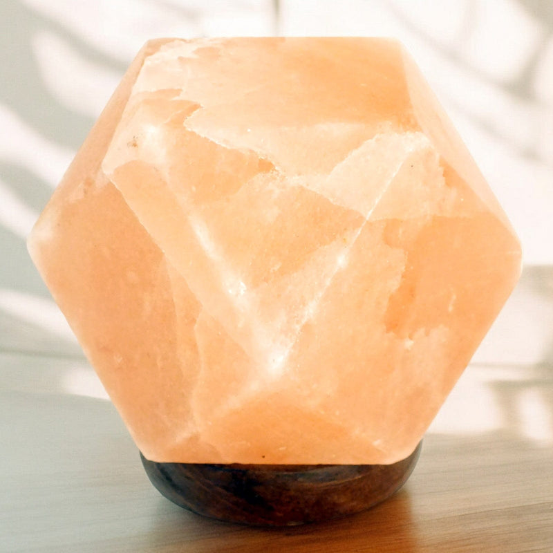 tooltime.co.uk Himalayan Crystal Salt Lamp USB Powered Rock Salt Table Lamp with LED Colour Changing Lights | 100% Natural Himalayan Crystal with Wooden Base