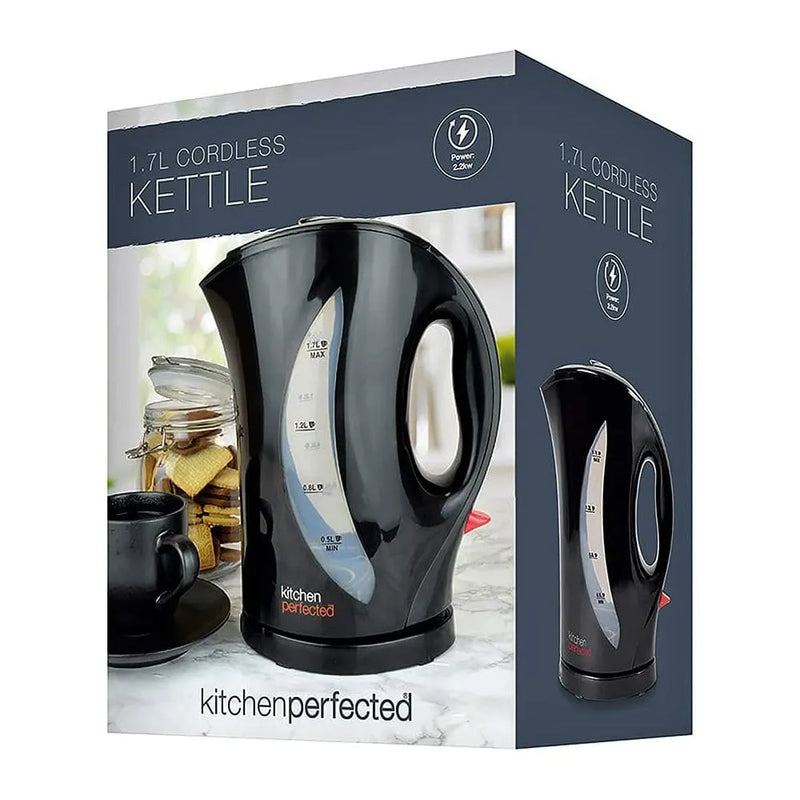 tooltime.co.uk Kettle & Toaster Set Black Cordless Kettle & 4 Slice Toaster Set | 1.7ltr Jug Fast Boil | Wide Slots Browning Control