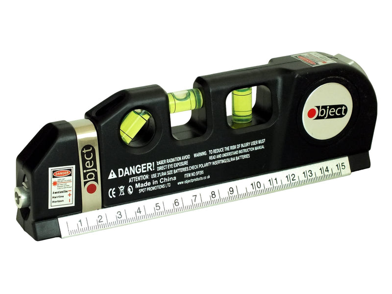 tooltime.co.uk Laser Level Multipurpose Laser Level with Horizontal and Vertical Spirit Levels and 14cm Measuring Tape