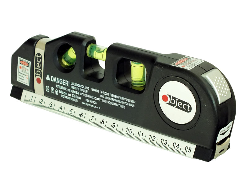 tooltime.co.uk Laser Level Multipurpose Laser Level with Horizontal and Vertical Spirit Levels and 14cm Measuring Tape