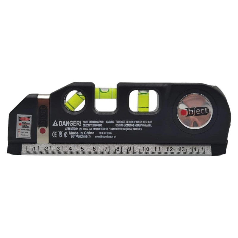 tooltime.co.uk Laser Level Multipurpose Laser Level with Horizontal and Vertical Spirit Levels and 14cm Measuring Tape