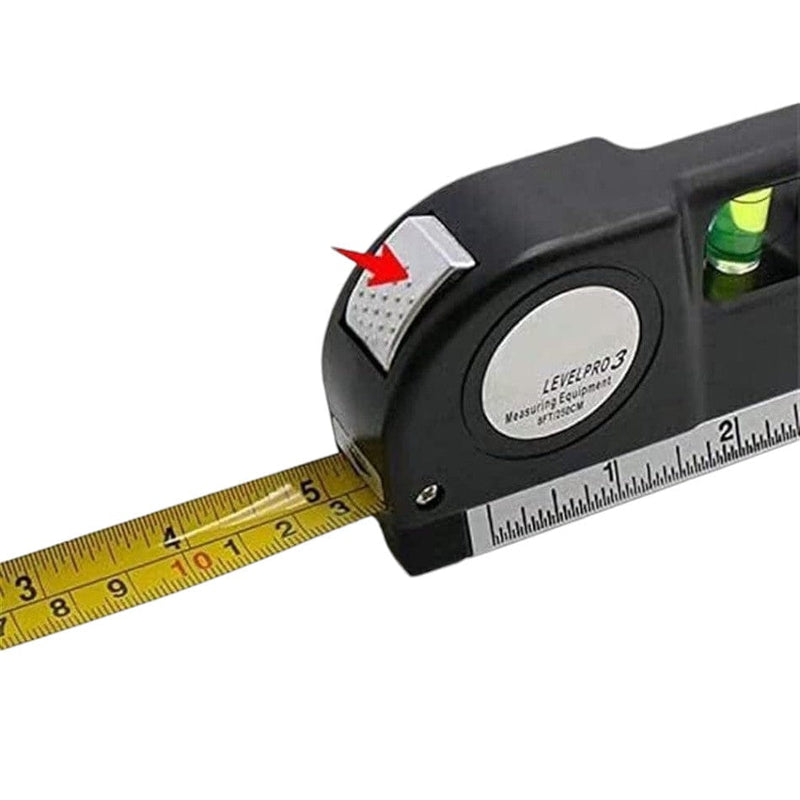 tooltime.co.uk Laser Level Multipurpose Laser Level with Horizontal and Vertical Spirit Levels and 14cm Measuring Tape