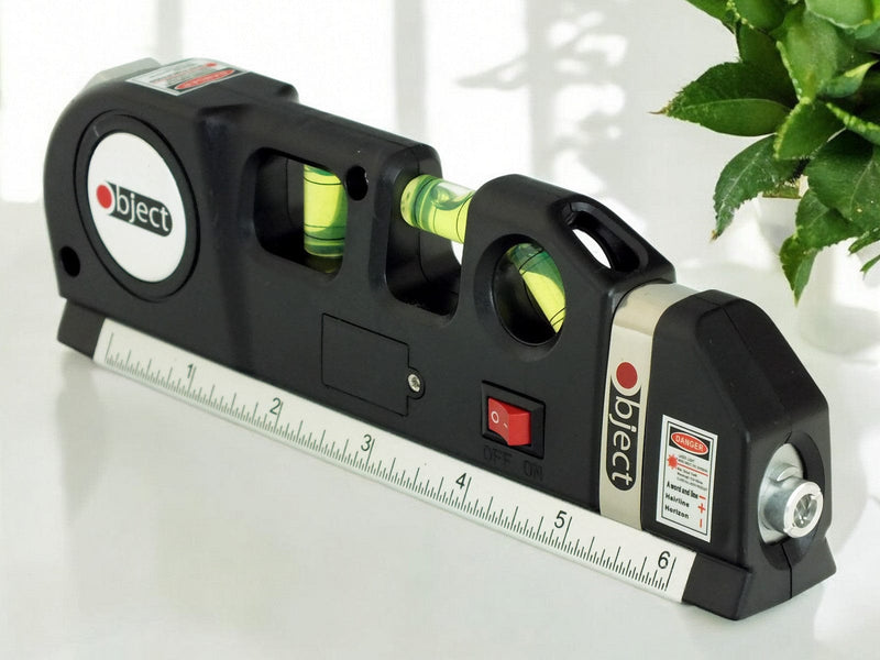 tooltime.co.uk Laser Level Multipurpose Laser Level with Horizontal and Vertical Spirit Levels and 14cm Measuring Tape