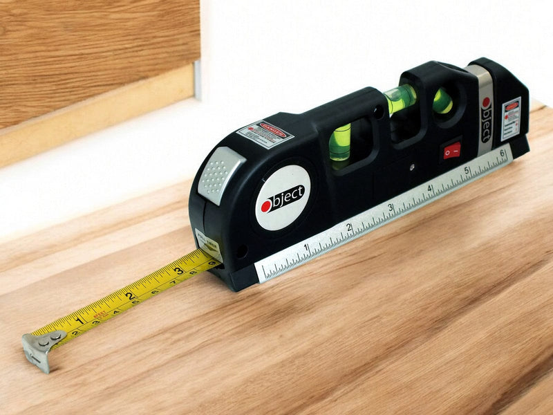 tooltime.co.uk Laser Level Multipurpose Laser Level with Horizontal and Vertical Spirit Levels and 14cm Measuring Tape